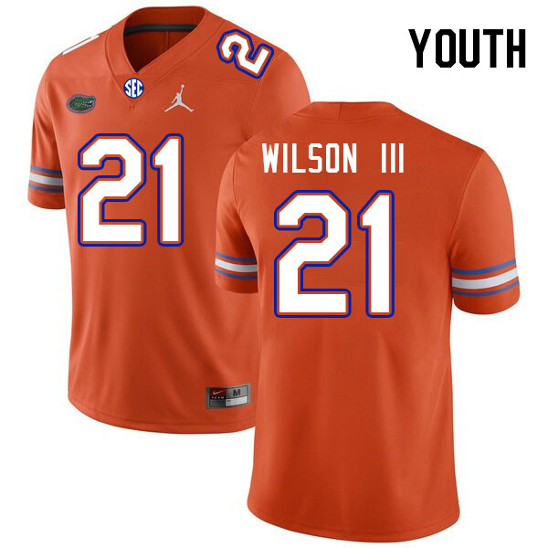 Youth #21 Eugene Wilson III Florida Gators College Football Jerseys Stitched Sale-Orange